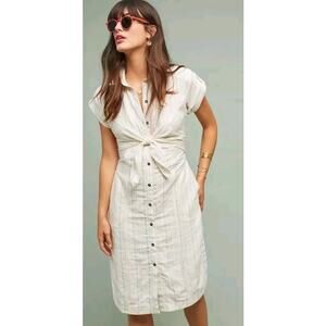Stylish White Button-Down Dress